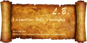 Leimeter Bársonyka névjegykártya